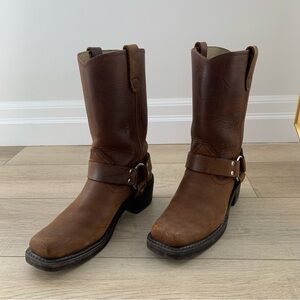 BRAND NEW!! Genuine Brown Leather Harness Moto Boots